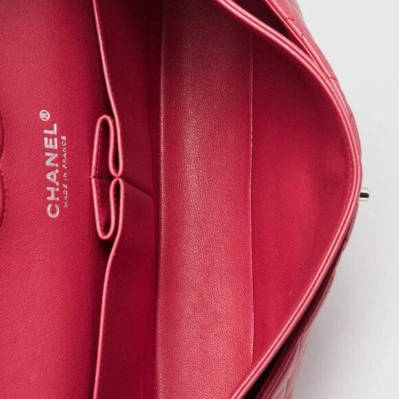 Chanel Pink Quilted Lambskin Leather Classic Medium Double Flap Bag - Picture 8 of 10